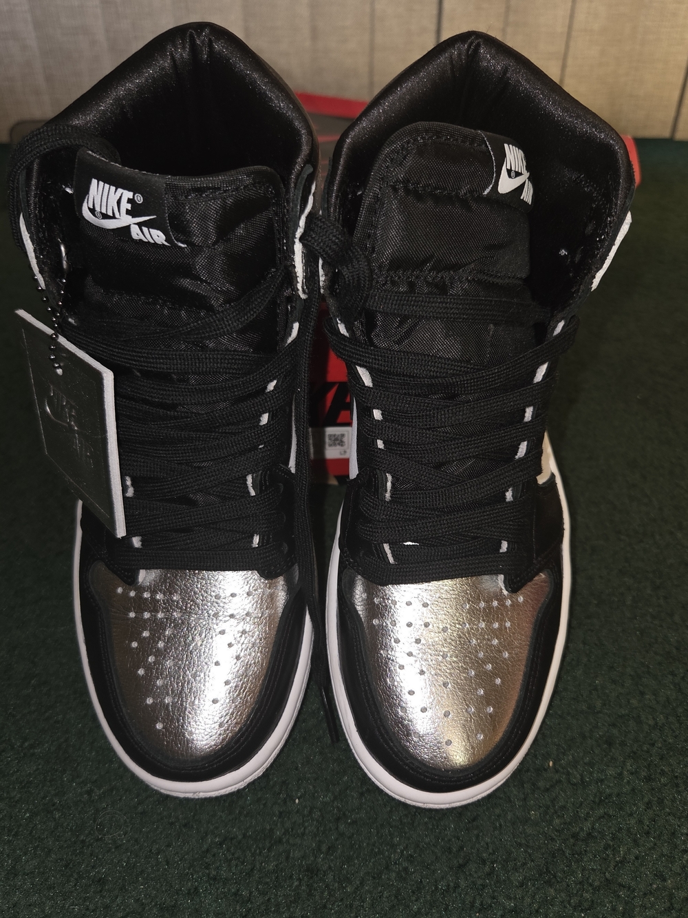 Nike Air High Top Sneakers - Black & Silver